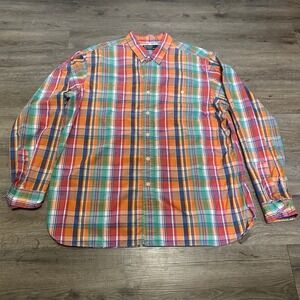 Polo Ralph Lauren Mens XL Multicolor Plaid Madras Button Down Shirt Long Sleeve